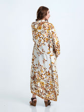 Beachwear & Partywear Floral Print Beige Color Cotton Long Length Gown Kimono Duster Robe